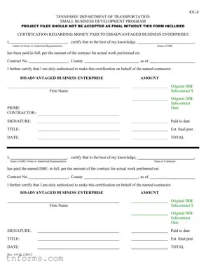 Fill Out a Valid Tennessee Cc 3 Form