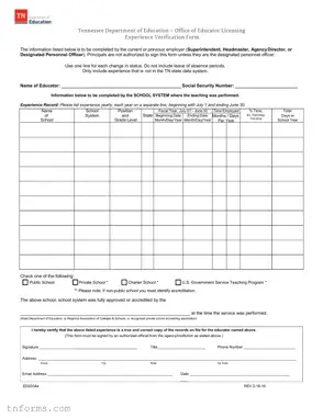 Fill Out a Valid Tennessee Ed2034A Form