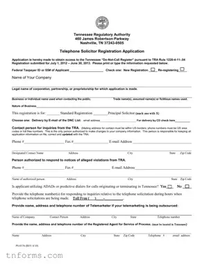 Fill Out a Valid Tennessee Ps 0376 Form