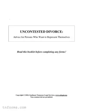 Fill Out a Valid Tennessee Uncontested Divorce Form