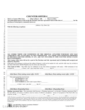 Fill Out a Valid Tn Counter Offer Form