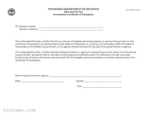 Fill Out a Valid Tn Exemption Form