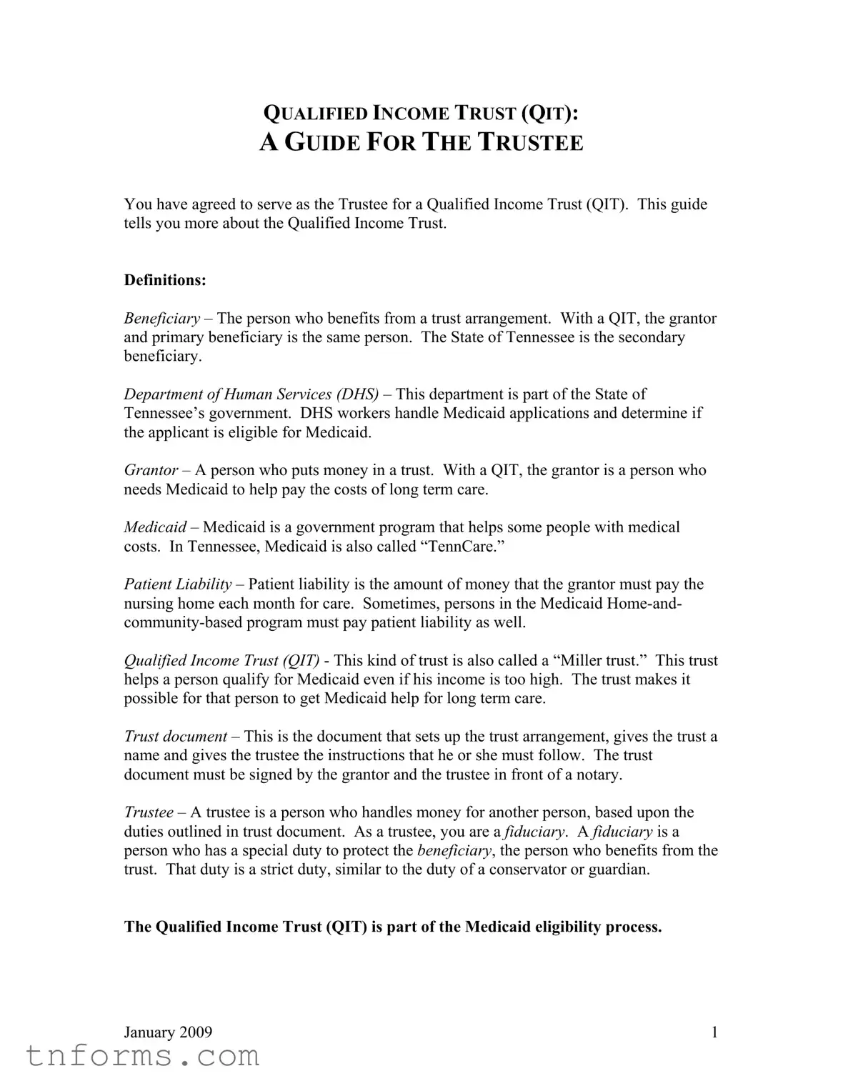Fill Out a Valid Tennessee Qit Form