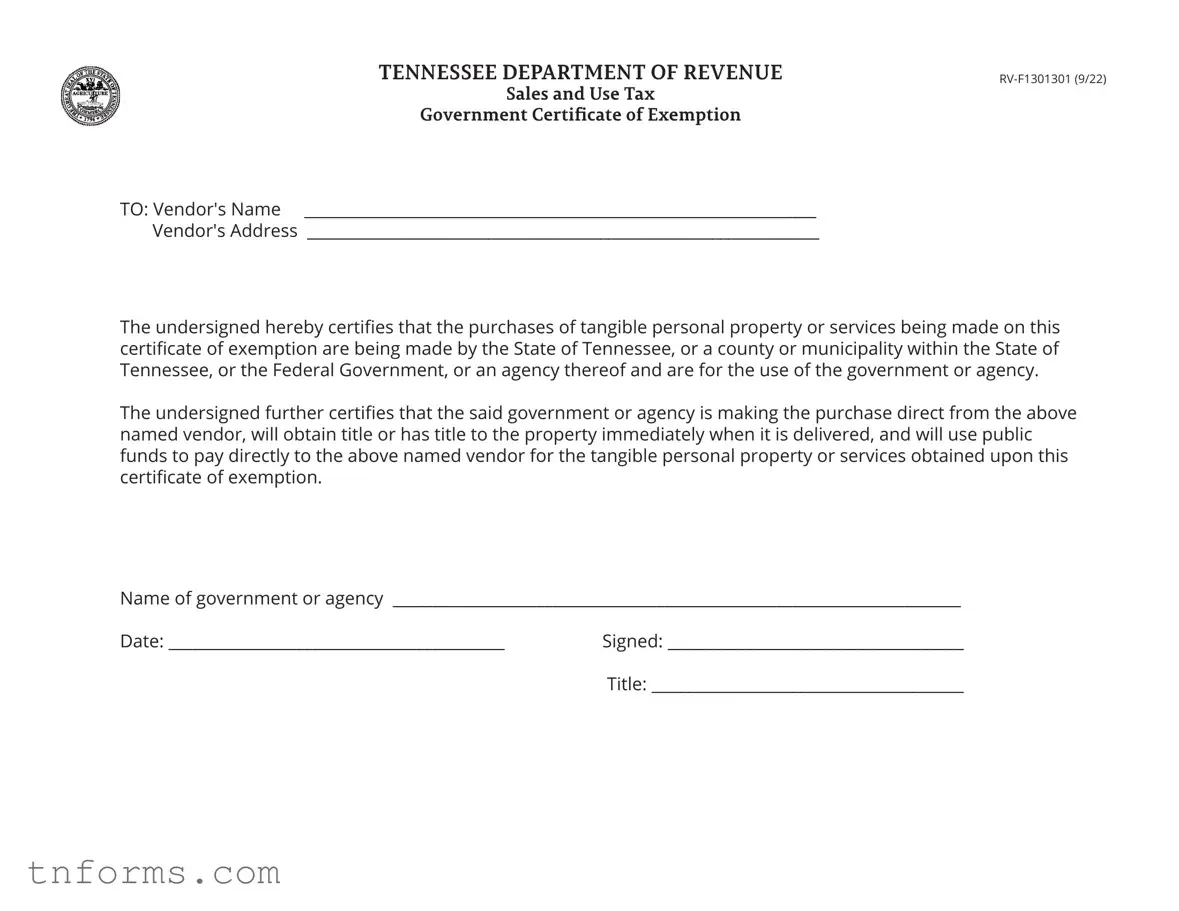 Fill Out a Valid Tn Exemption Form