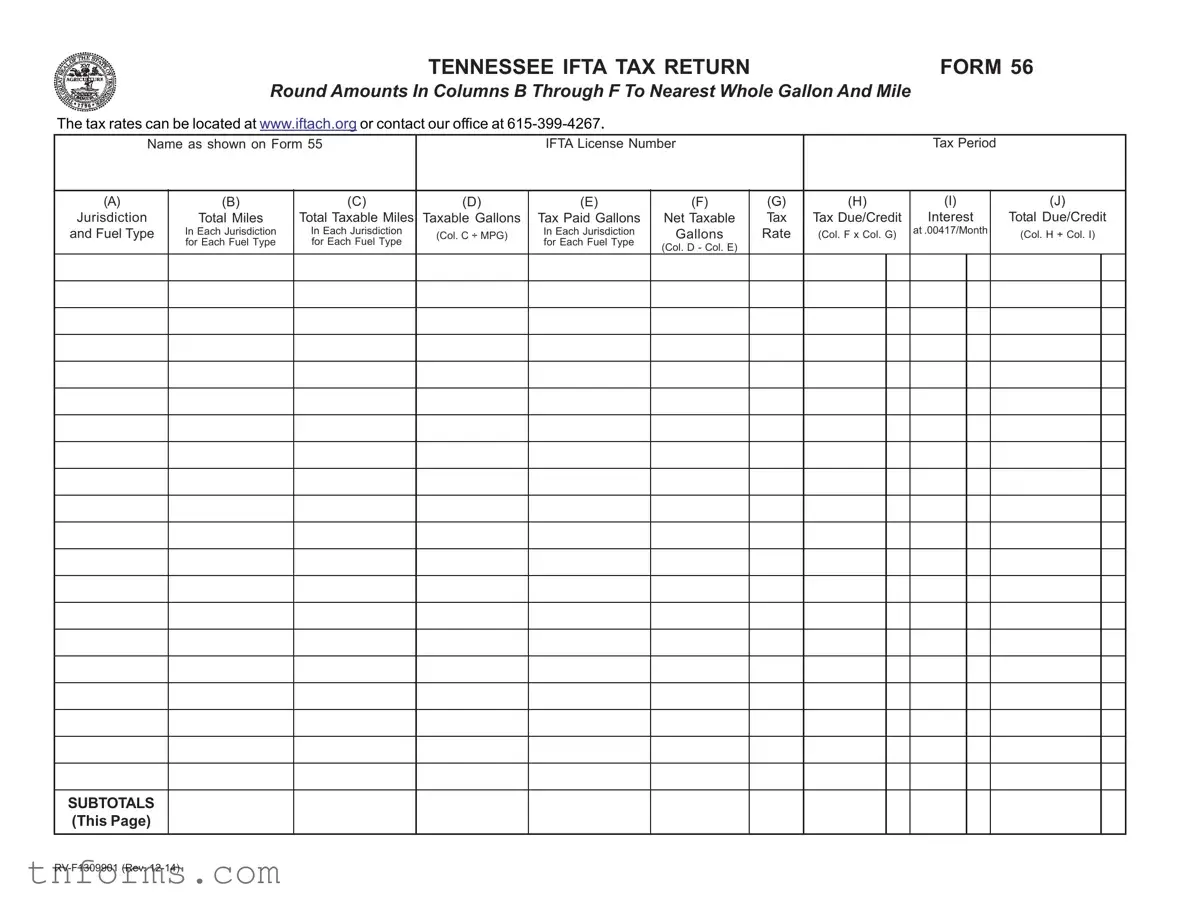 Fill Out a Valid Tn Ifta 56 Form